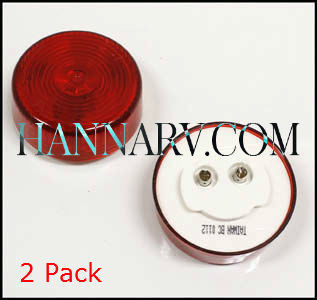 Triton 03533 Red 2 Inch Round Clearance Sidemarker Light - 2 Pack
